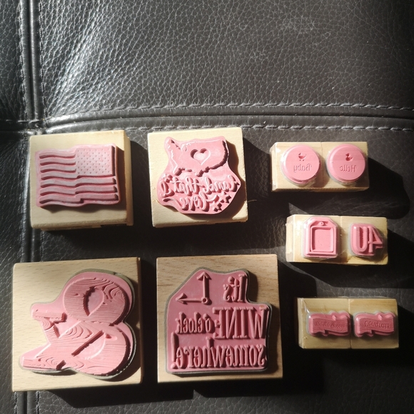 Lot Of 10, Vintage New Wood Rubber Stamps From Craftsmart & Studio g, 1" to 2.5" - Picture 5 of 10